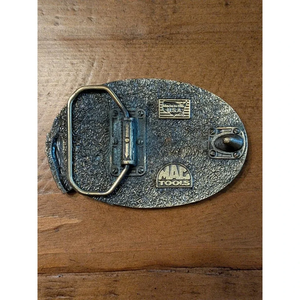 Vintage MAC Tools Brass Belt Buckle Dallas 1994 Made In The USA